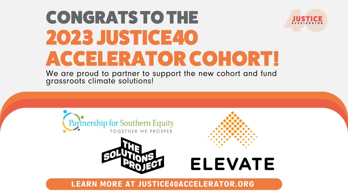 Join us in welcoming the 3rd cohort of the #Justice40Accelerator! 50 orgs working on the frontlines of climate justice will learn the ins & outs of securing public funding to scale community-led solutions to the climate crisis! Learn more: justice40accelerator.org #Justice40