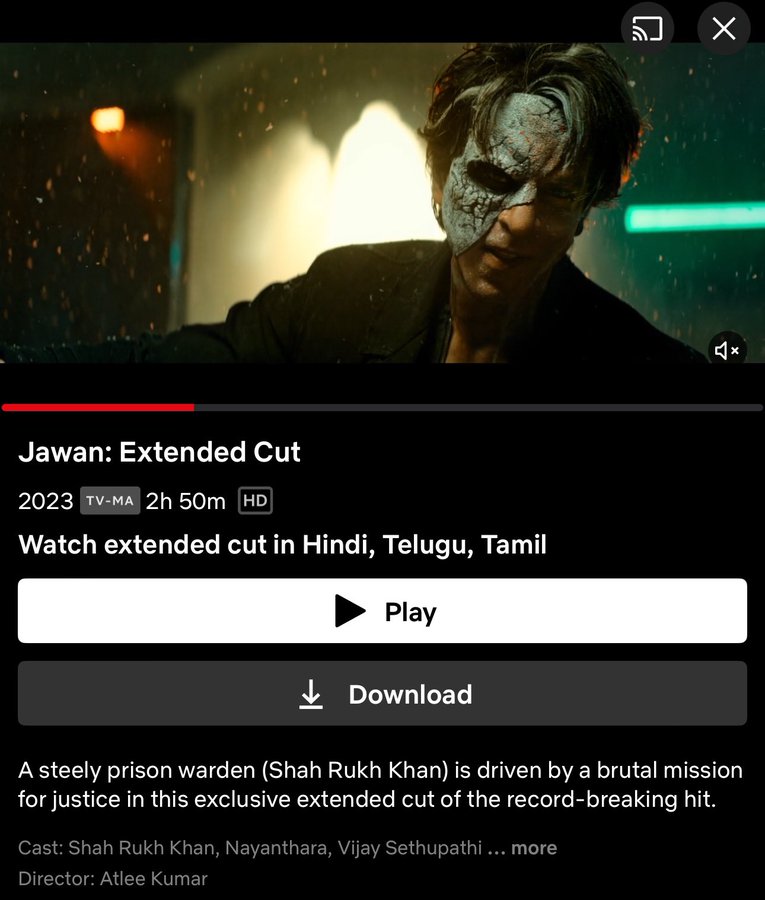 #Jawan Extended Cut Now streaming in #Netflix  😎☺

#Sharukkhan #Kingkhan #JawanOTT  #JawanOnNetflix