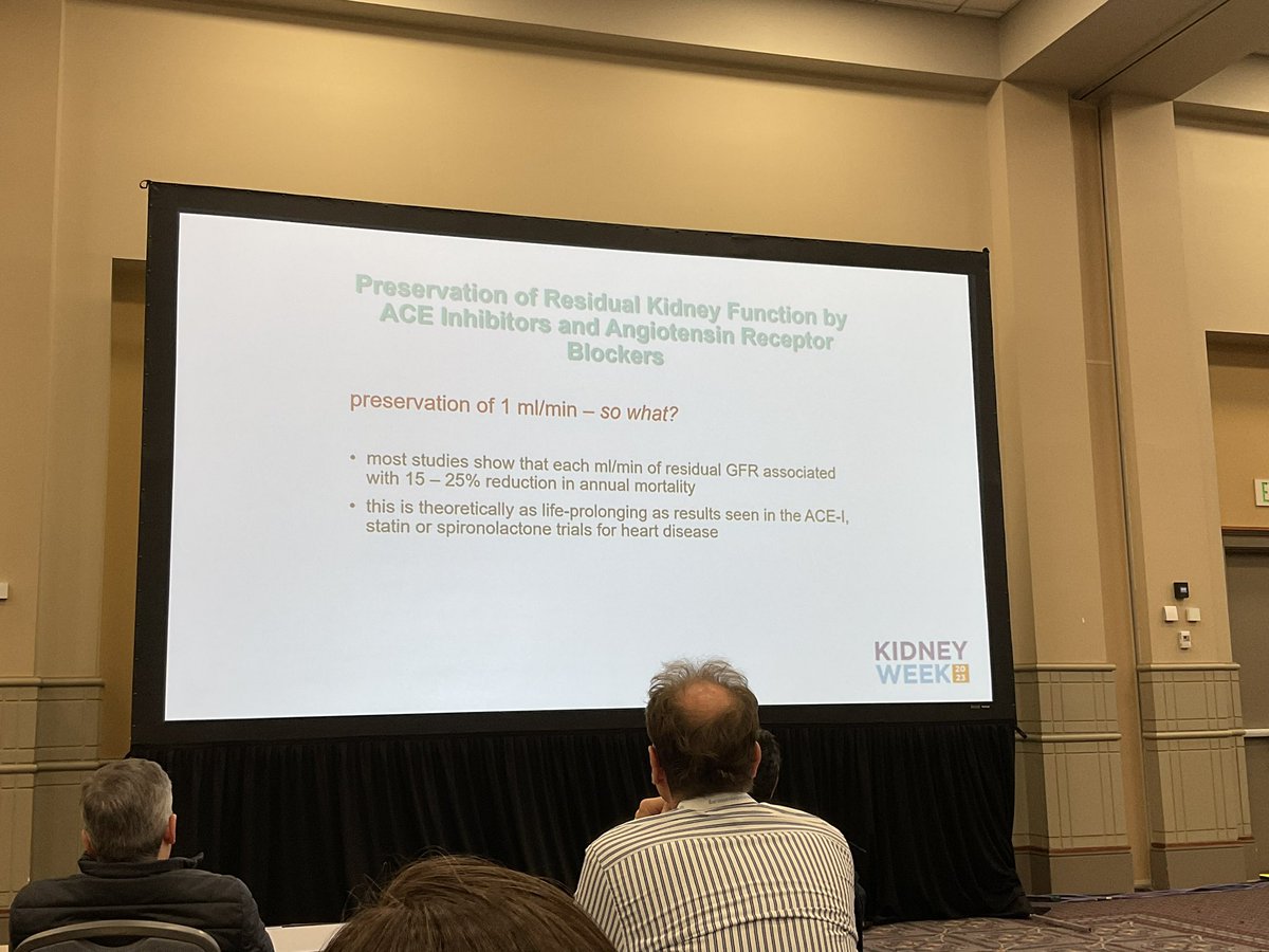 captainchloride's tweet photo. ACEi/ARBs appear to preserve residual kidney function in dialysis patients by about 1 mL/min, which has been associated with a 15-25% reduction in annual mortality #kidneywk https://t.co/KwQYgVYBir