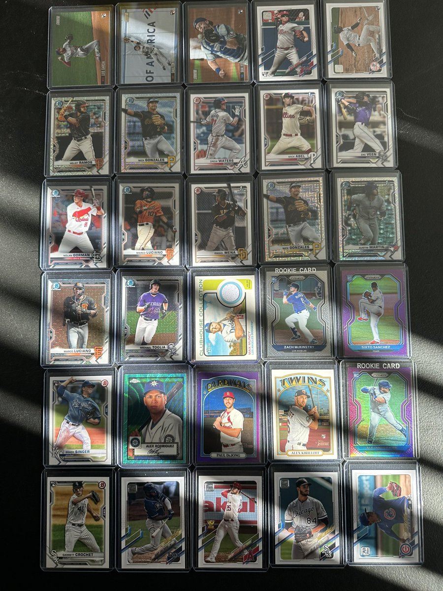 jlun13's tweet photo. Who wants some baseball cards? ❤️⚾️ Make me an offer on any/all the ones you see in all 4 lots please! Lots of good RC’s including JRod, along with an auto, some relics, and nice prospects! $60 shipped small box? RT’s appreciated! @sports_sell @HobbyRetweet_ @ILOVECOLLECTIN1 🔥 https://t.co/C4eRxjbGtn