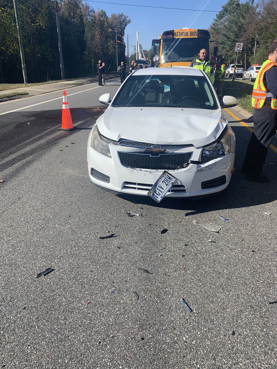 Officers are currently workings 3 vehicle crash involving a school bus. One driver was transported with minor injuries. 1 student reported an injury and was transported by a parent.  The bus driver was cited for following too close <a href="/NBC12/">NBC12 is now 12 On Your Side</a> <a href="/8NEWS/">8News WRIC Richmond</a> <a href="/CBS6/">WTVR CBS 6 Richmond</a> <a href="/CCPDVa/">Chesterfield Police</a>