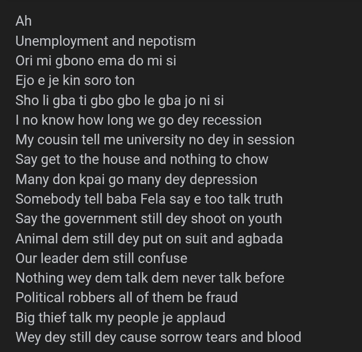 #FreeOAUStudents

This <a href="/falzthebahdguy/">Bop Daddy</a> 's song speaks volume... #FreeOAUStudents #OAUTwitter
