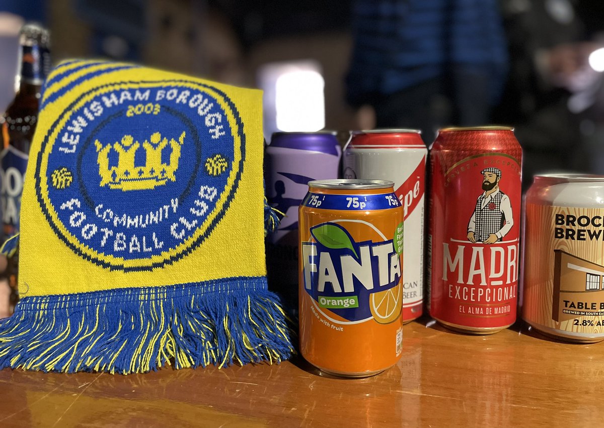 LewishamBoroCFC's tweet photo. 🍊 We’ve heard Fanta is in high demand at non-league football games, so for one night - and one night only - we’re stocking a special can
Still time to make it down to the Ladywell Arena @puffpuff65? https://t.co/mGWKyRSYgx