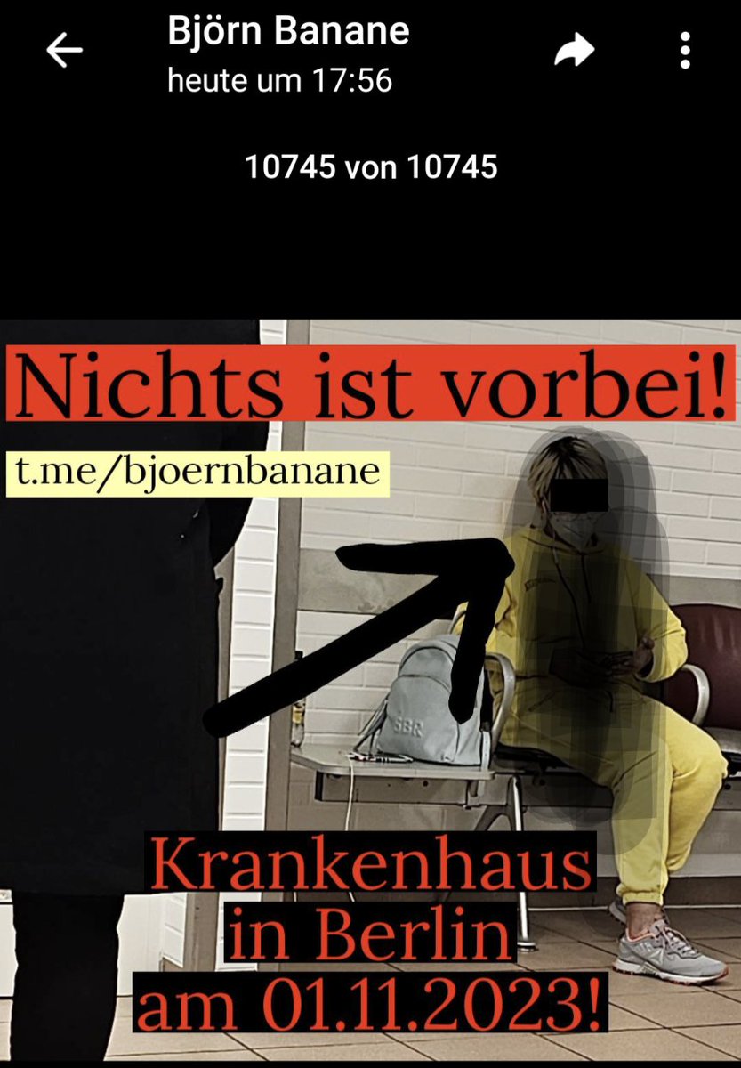 #BjörnBanane, der Drecksack fotografiert Menschen mit Maske im Krankenhaus (bin mit dem Radierer drüber).
Ich hoffe SEINE Hausdurchsuchung folgt in Kürze. 😠
#SabrinaKollmorgen
#querdenkersindterroristen