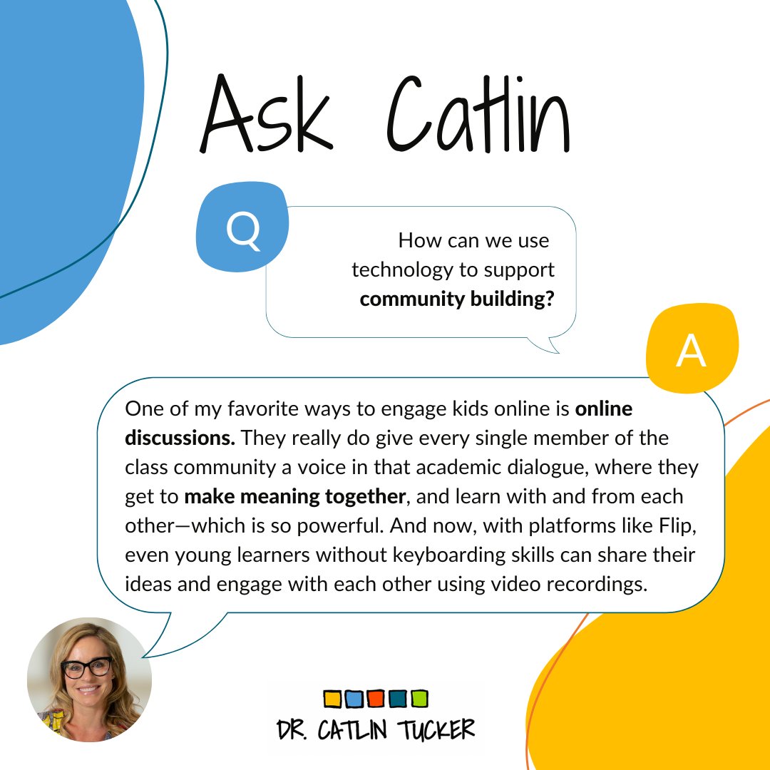 Tech 💻 can sometimes feel isolating, so it's crucial to keep the conversation going on how we can use it to 𝙗𝙪𝙞𝙡𝙙 𝙘𝙤𝙢𝙢𝙪𝙣𝙞𝙩𝙮 in our classrooms! 🤝 🎧 Tune into The Balance for tips on HOW: bit.ly/3OdjpLV #AskCatlin #EdTech