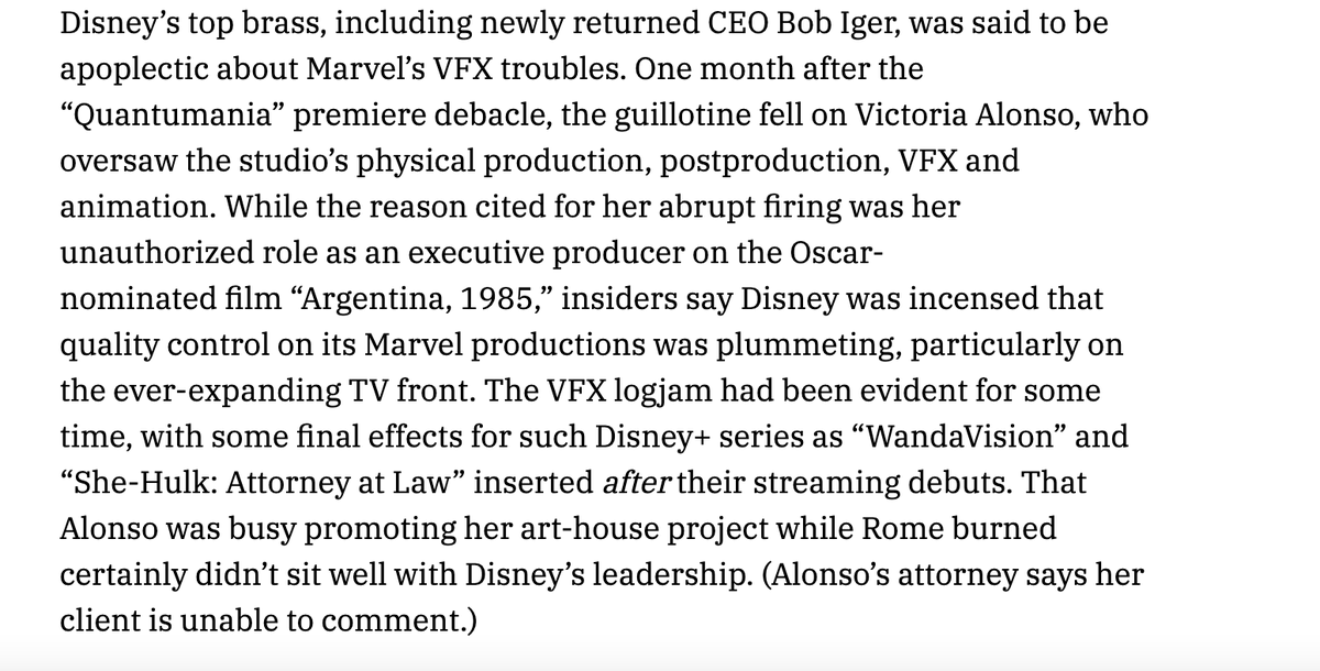 Whateverlolawa4's tweet photo. @GraceRandolph  You did warn us about the VFX issues (i.e. Victoria Alonso, She-Hulk etc.) and how all Marvel projects, including streaming shows, kept Feige spread thin. https://t.co/1BWfHUJSnx