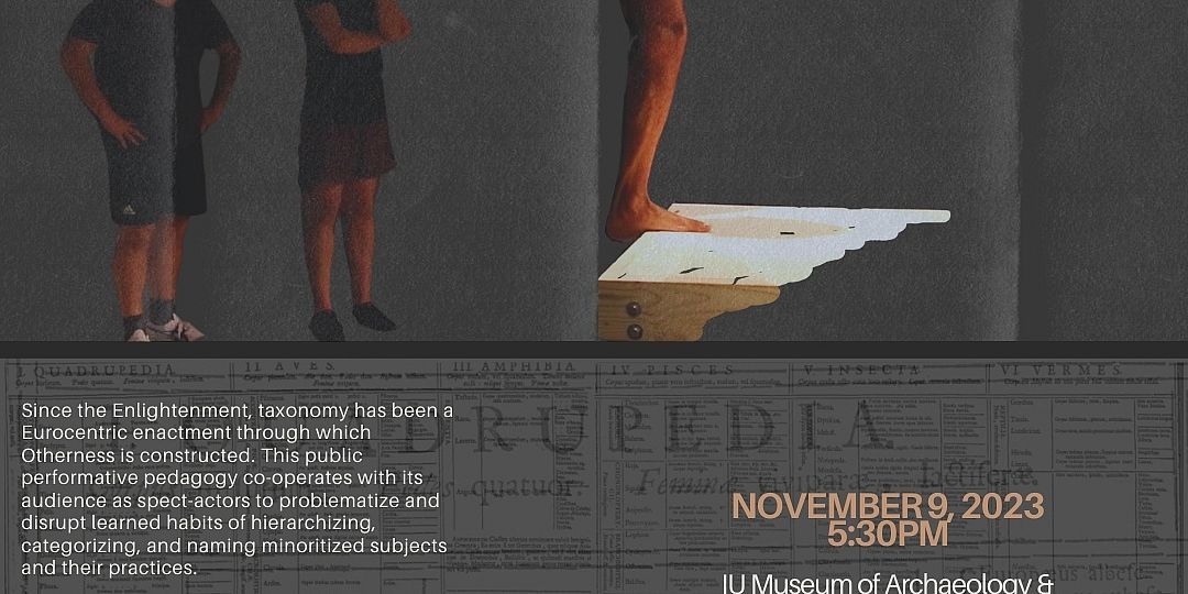 Javier Cardona Otero (<a href="/IUSchoolofEd/">IU School of Education Bloomington</a>) will perform "Taxonomía of a Spicy Espécimen" on Thursday, 11/9, at 5:30 pm at the Museum of Archeology and Anthropology (<a href="/IUMuseumAA/">IU Museum of Archaeology and Anthropology</a>). CRRES Affiliate Dr. Landon Shane Greene (<a href="/IU_Anthropology/">IU Anthropology</a>) will moderate the Q&amp;A.  buff.ly/40lJe2j