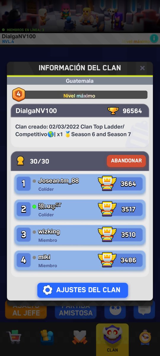 Clan Top 1 Season 7.3 Thank you all for your support❤️