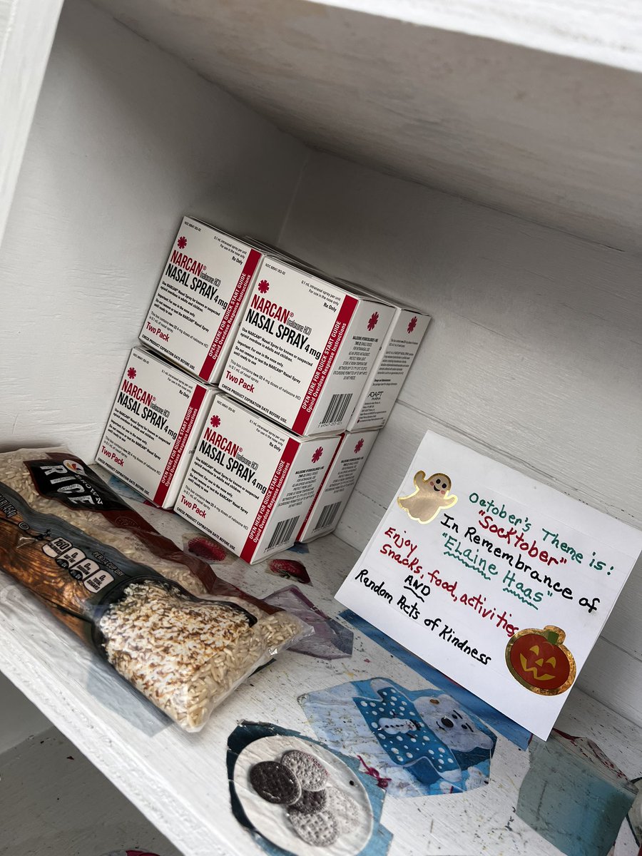 $44.95 over the counter is a start, but not good enough. Now I need to come back with more food. I’ve never seen it this empty before. #overdoseprevention #icarrynarcan #blessingbox