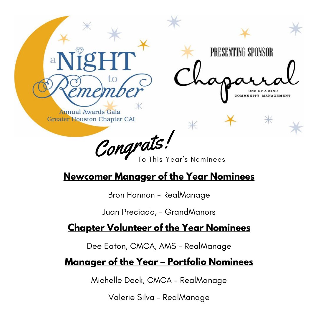Drumroll, please! 🥁 Congratulations to this year's CAI Award Nominees from RealManage Family of Brands! 🎉 Let's celebrate your well-deserved recognition! 👏 #CAIAwardNominees #RealManageExcellence #TheRMFamily #RMFOB #GrandManors #HOAmanagement #BoardMembers #CommunityManagers