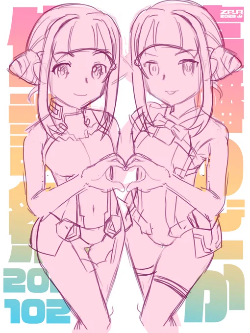 #先月描いた絵を晒す ラフ1 アクトレス 