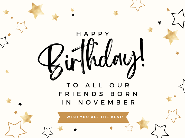 rob_agency's tweet photo. Happy birthday to all our friends born in the month of November! From all of us at our agency, we are wishing you a great year ahead. 
Tag someone below so we can wish them a very happy birthday! https://t.co/Seehj8slBR