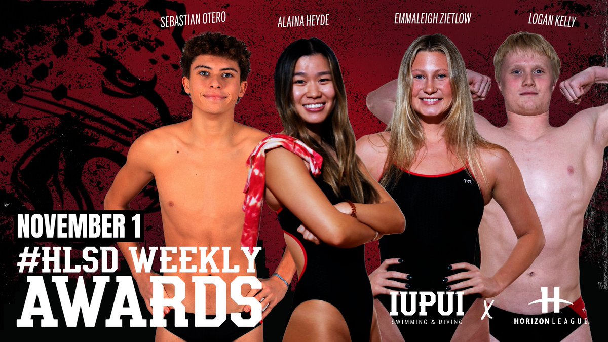 The Jaguars swept this week's #HLSD awards! 🏆

Emmaleigh Zietlow and Logan Kelly earn Swimmer of the Week while Alaina Heyde and Sebastian Otero earn Diver of the Week! 

#LetsGoJags | @IUPUIJagsSWD