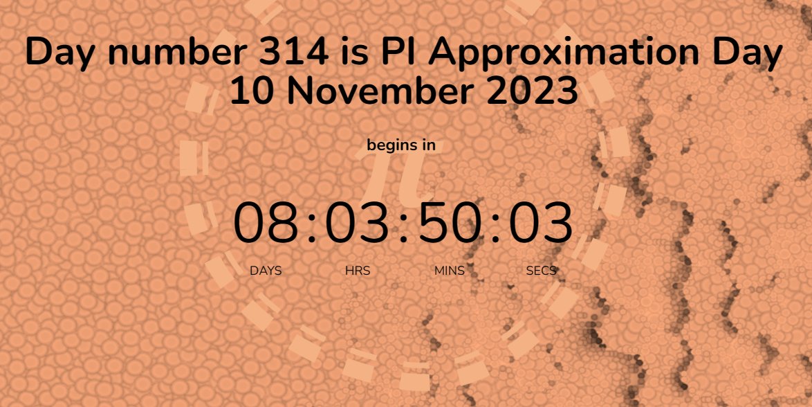We are 8 days away from PI Approximation day