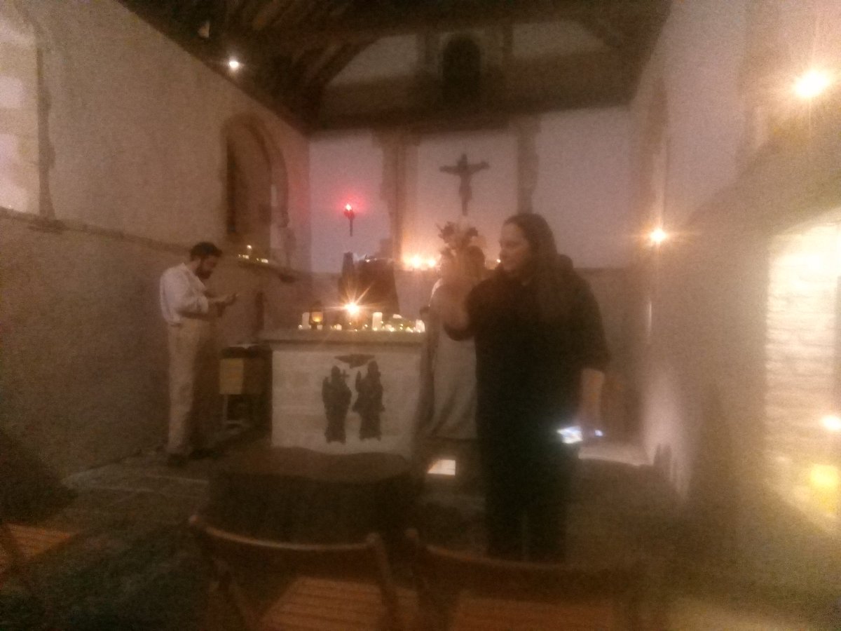 SoniaOverall's tweet photo. Preparing for the last outing of the 'Death and the Carpenter' tour with @ParrotTheatre in the stunning St. Edmunds chapel. Yes, last night! https://t.co/8ISglzXUMq