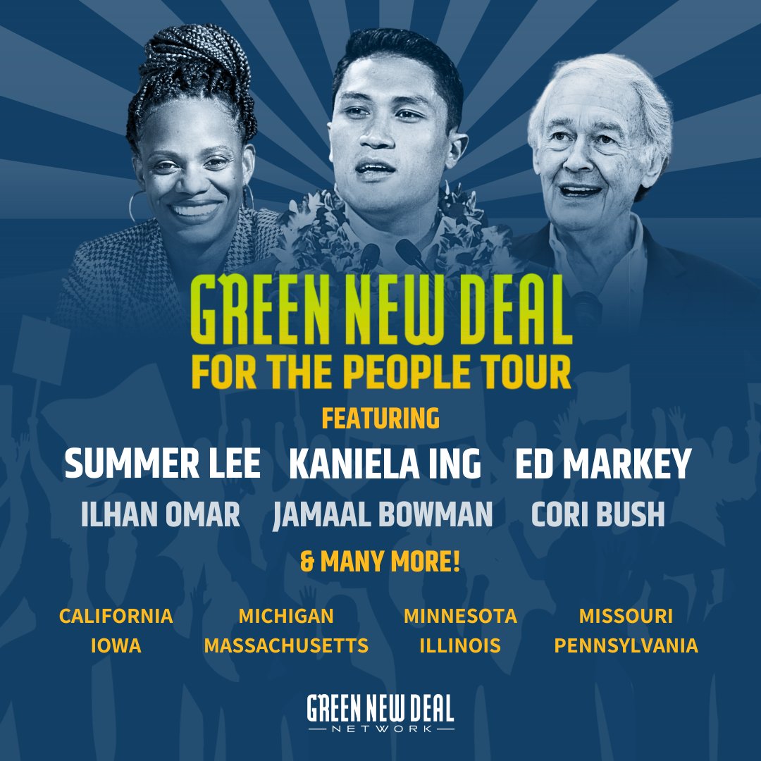 🔥BIG ANNOUNCEMENT🔥 We're so proud to officially kick off the national Green New Deal for The People Tour! All you need to know 🧵⬇️