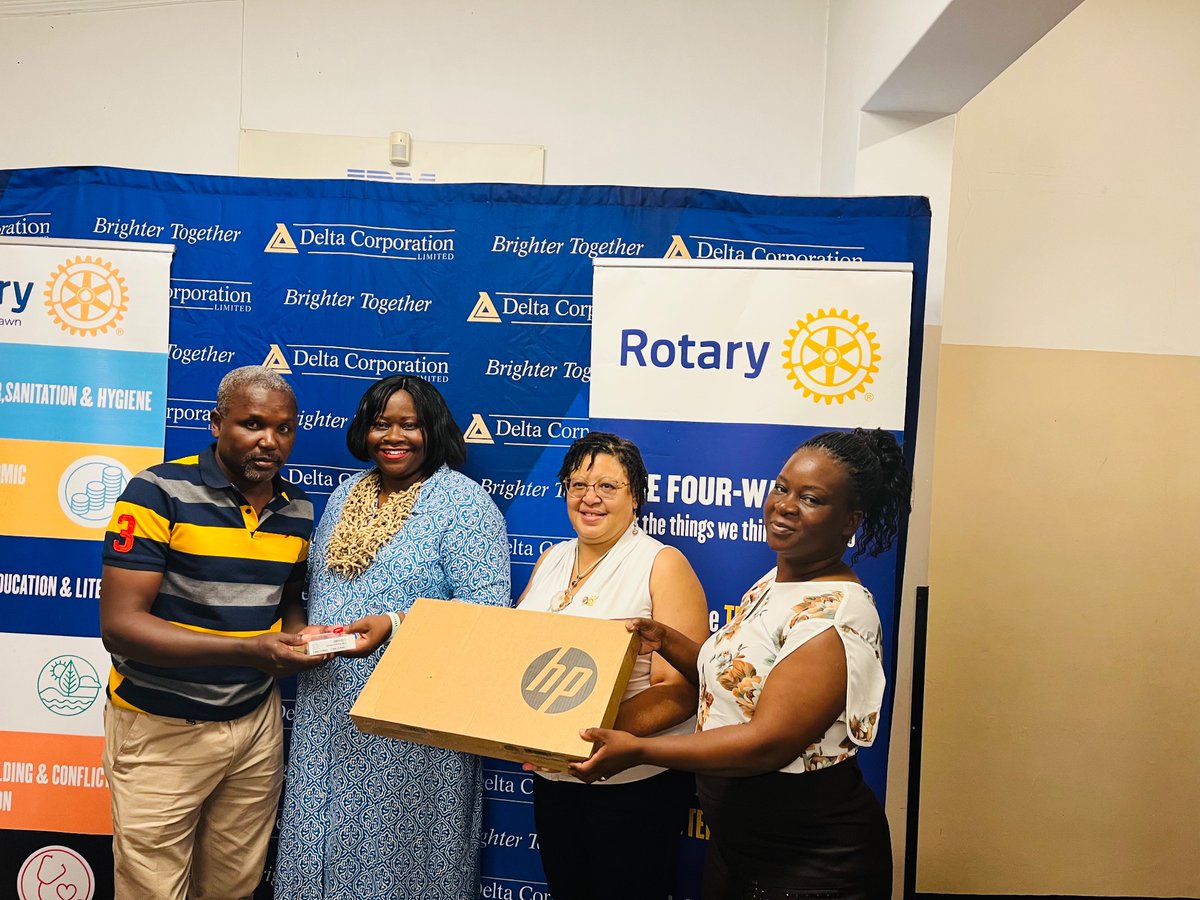 PMurambinda's tweet photo. Donation handover ceremony of laptops and other equipment valued at USD10,000 to Dorothy Duncan Braille Library on behalf of Delta Corporation Limited and Harare Dawn Rotary Club. Help the blind touch the light. #deltainthecommunity #rotaryprojects https://t.co/Badq5YaGBH