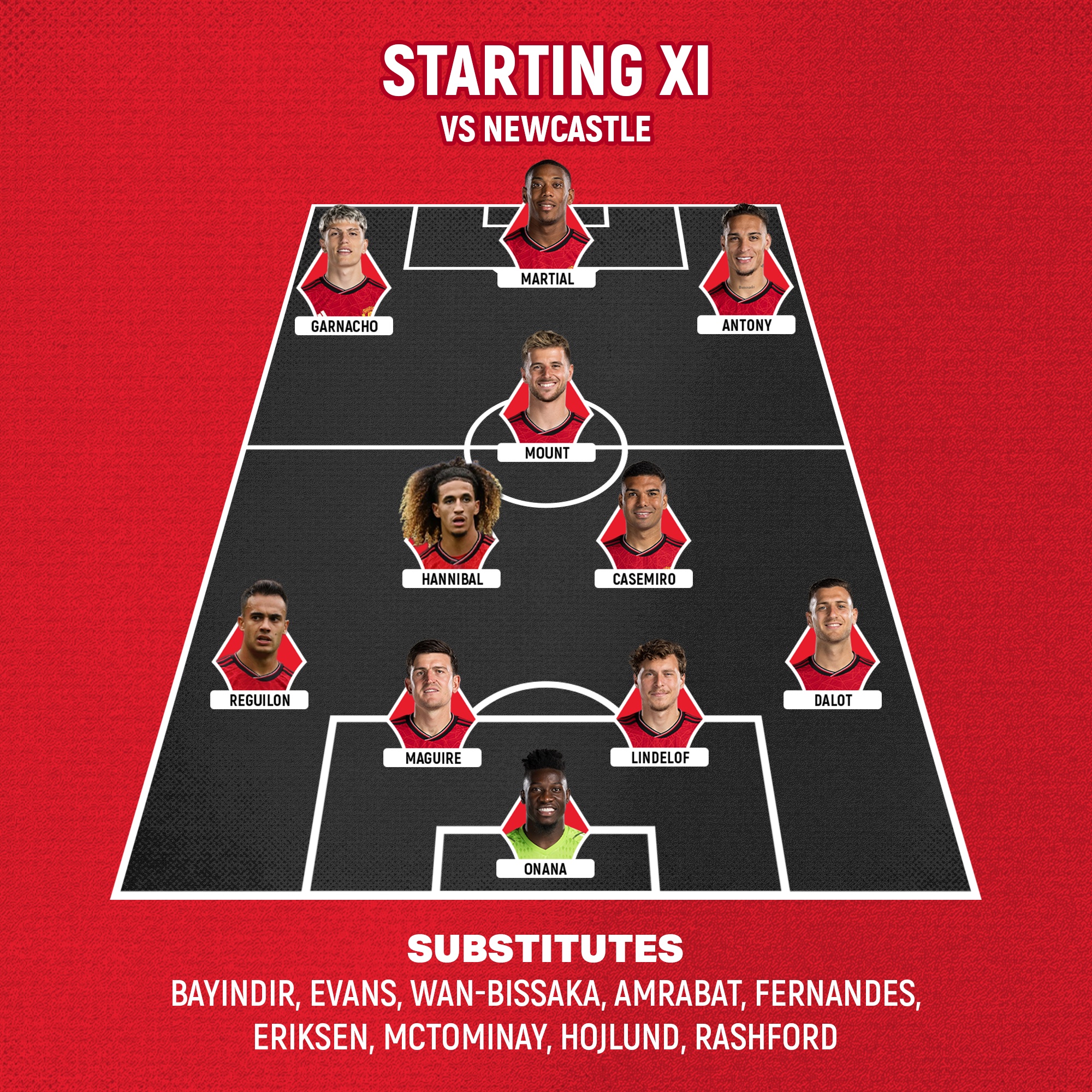 Stretford Paddock on X: "Our starting Manchester United Line-up against Newcastle United👇#MUFC #MANNEW https://t.co/S7DxS8bf9b" / X