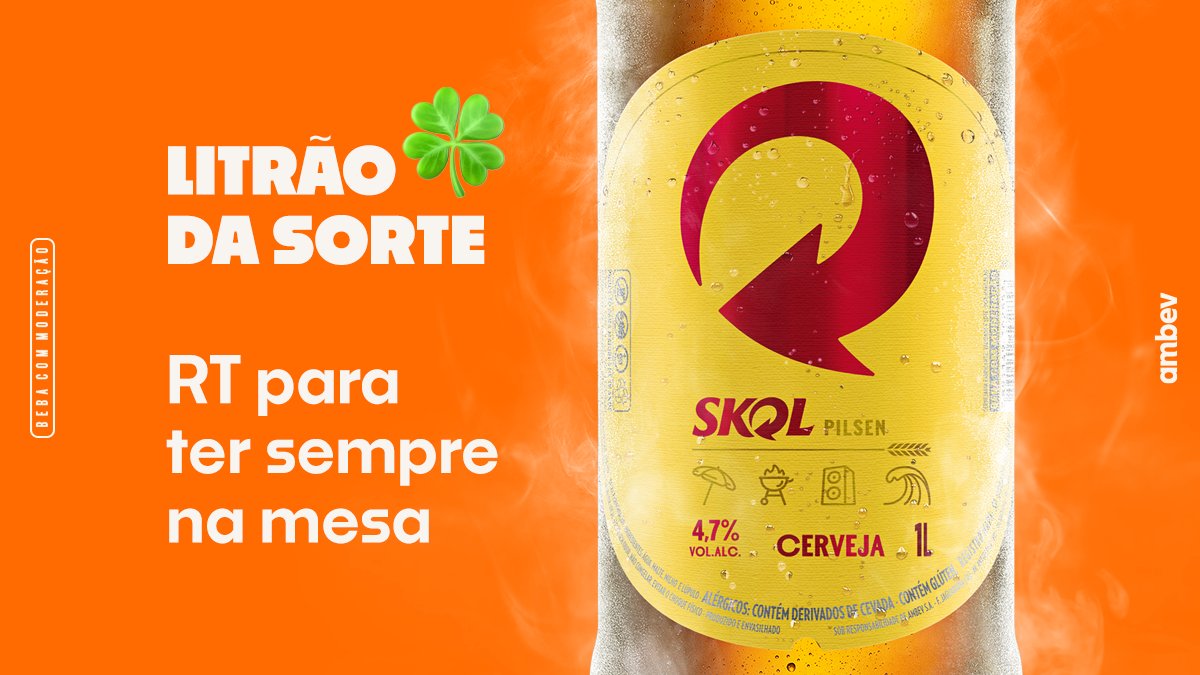 Você recebeu o litrão da sorte. 
Dê RT para sempre ter uma garrafa geladinha na sua mesa. 🍺🍺🍺🍺🍺🍺🍺🍺🍺🍺🍺🍺🍺🍺🍺🍺🍺🍺🍺🍺 #BebaComModeração