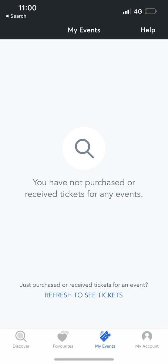 millhooper's tweet image. Why is my online account showing “no upcoming events” when I have an event booked Monday 6th nov ?? I understand I may not get tickets yet, but it’s saying no events booked????  @TicketmasterUK