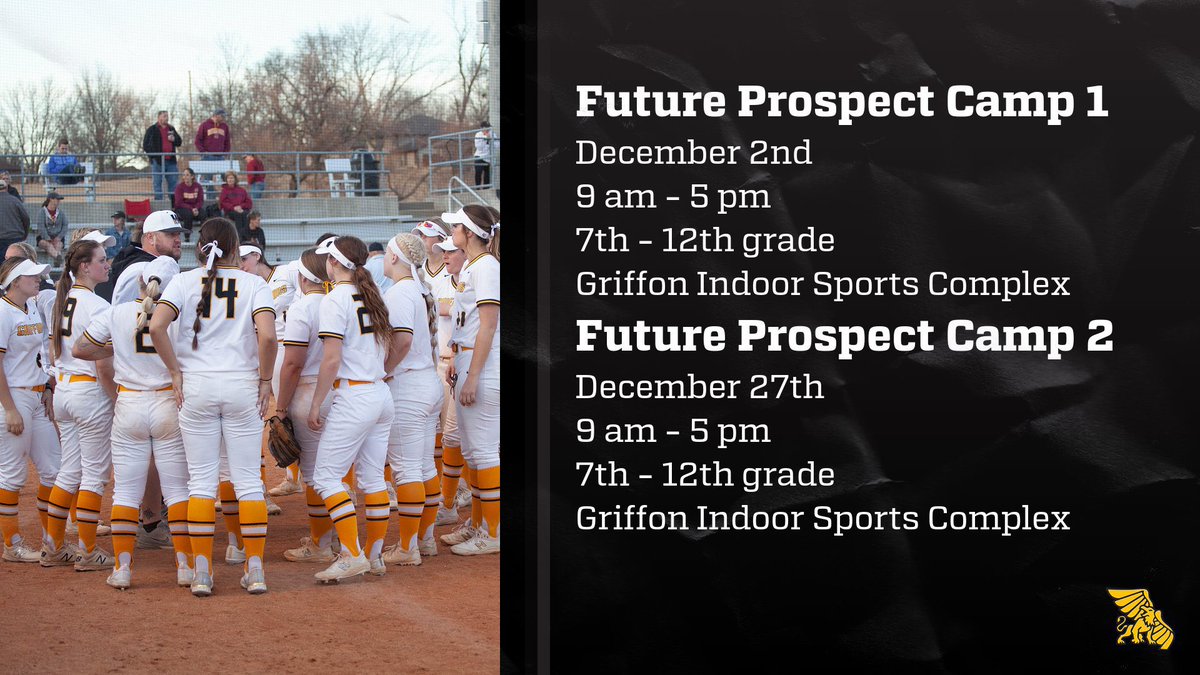 Couple of camps in December reserve your spot now!  
Griffonsoftballcamps.com