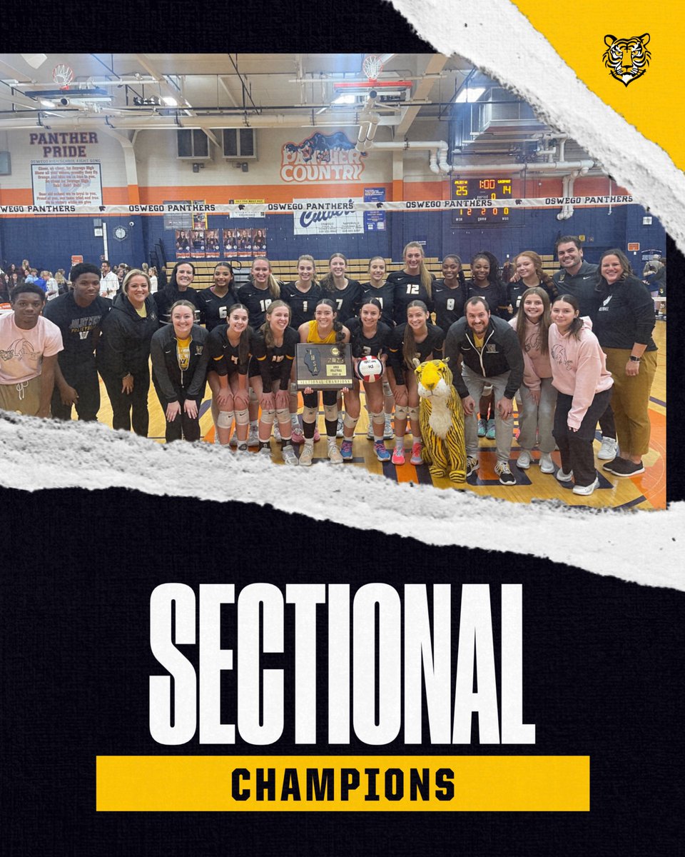 JolietWestAD's tweet photo. Joliet West Volletball defeated Lockport to win the IHSA sectional! The Tigers advance to the Bolingbrook Supersectional Friday at 6pm! #tigerpride https://t.co/1CBavLrSbM