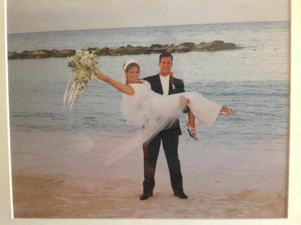 MarkStewart_AZ's tweet photo. Ally and I were talking this morning about all of our college friends who didn't see this thing going the distance.  We win the bets!  🤣

Now we are over halfway to 50 years of #TeamStewart (plus 2).  

Happy Anniversary to US!  Love ya Sweets!  
#heybabe 😀 https://t.co/qxLPEa4KRf