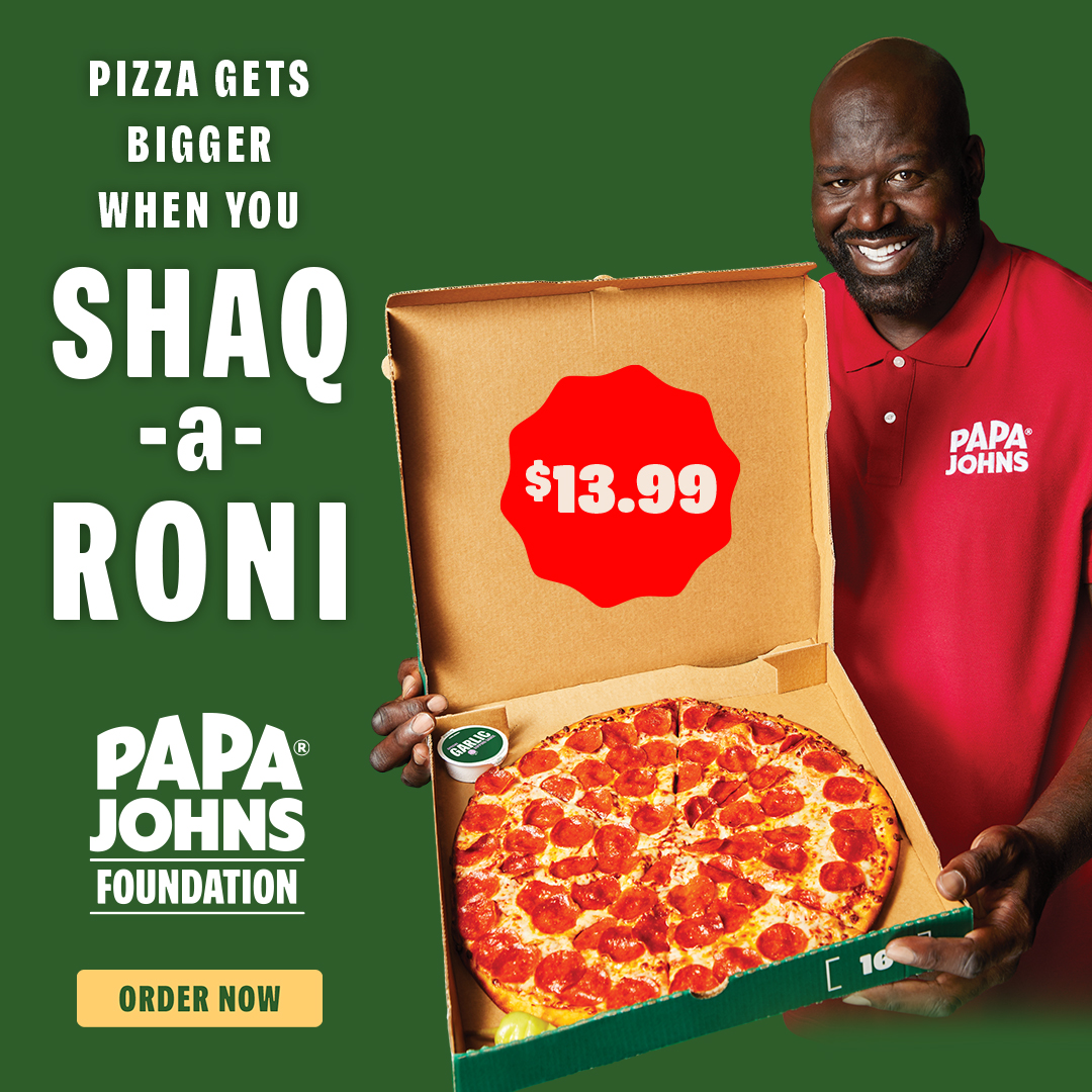 Shaq-a-Roni pizza is back at Papa Johns 