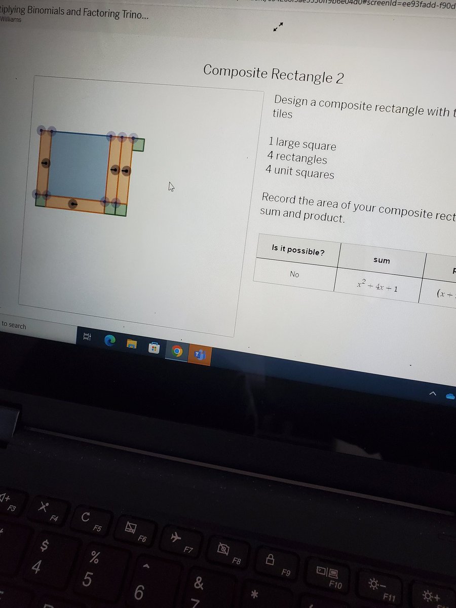 DemetriaRWilso1's tweet image. Students use Algebra tiles to support learning!
#multiplypolynomials
#factortrinomials
#quadraticfunctions