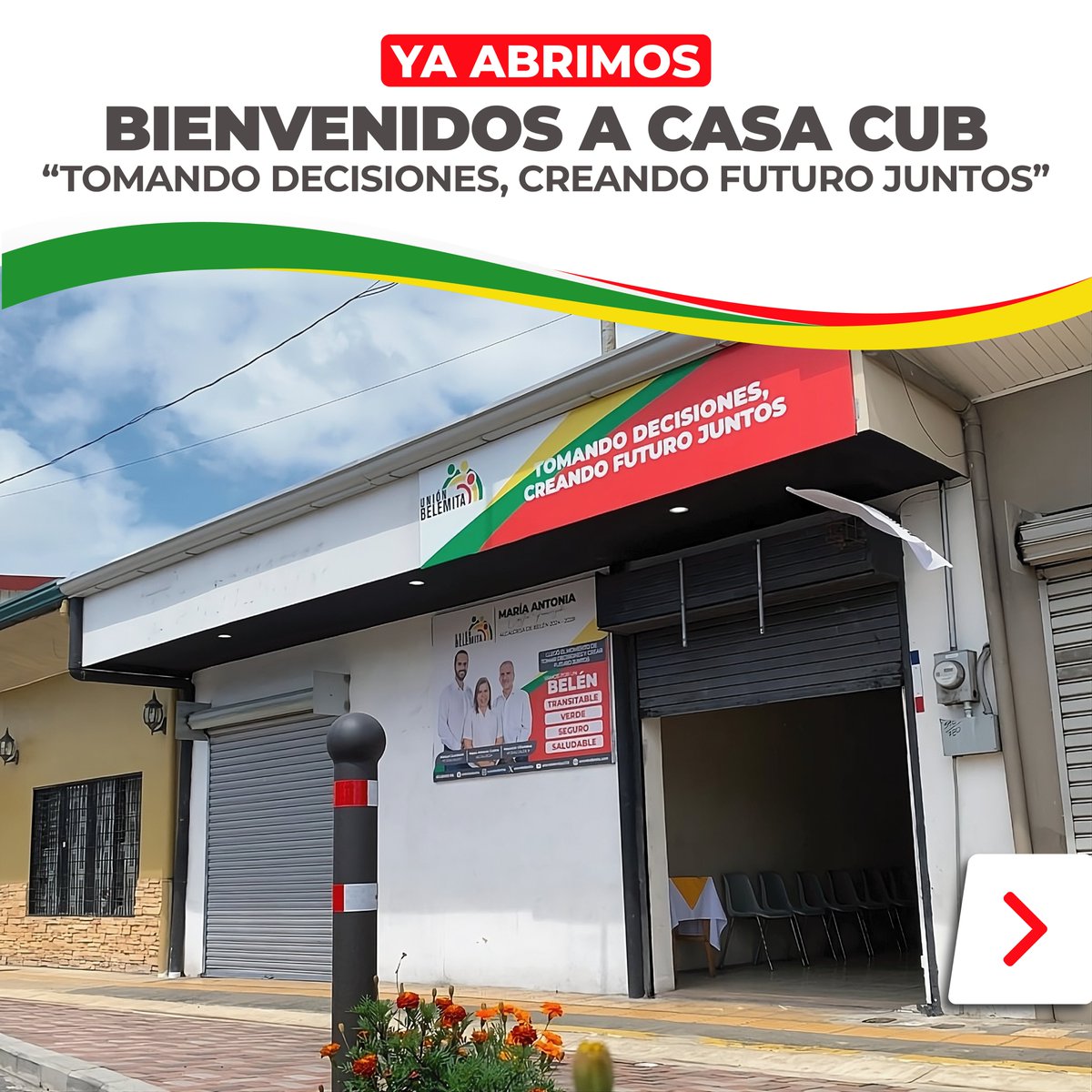 unionbelemita's tweet photo. 📷 ¡Ya Abrimos! 📷

Nos complace anunciarles que Casa CUB ha abierto sus puertas. Estamos ubicados frente a la Estación de Tren Belén – San José.

En este nuevo espacio, esperamos fortalecer aún más los lazos con la comunidad y trabajar para #TomarDecisiones y #CrearFuturoJuntos https://t.co/rxkLCRkbMp