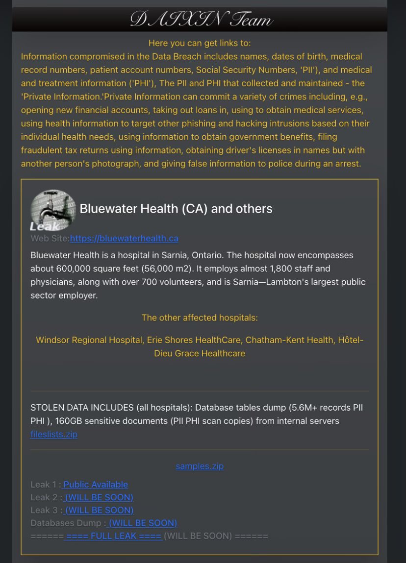 Bluewater Health'e siber saldırı