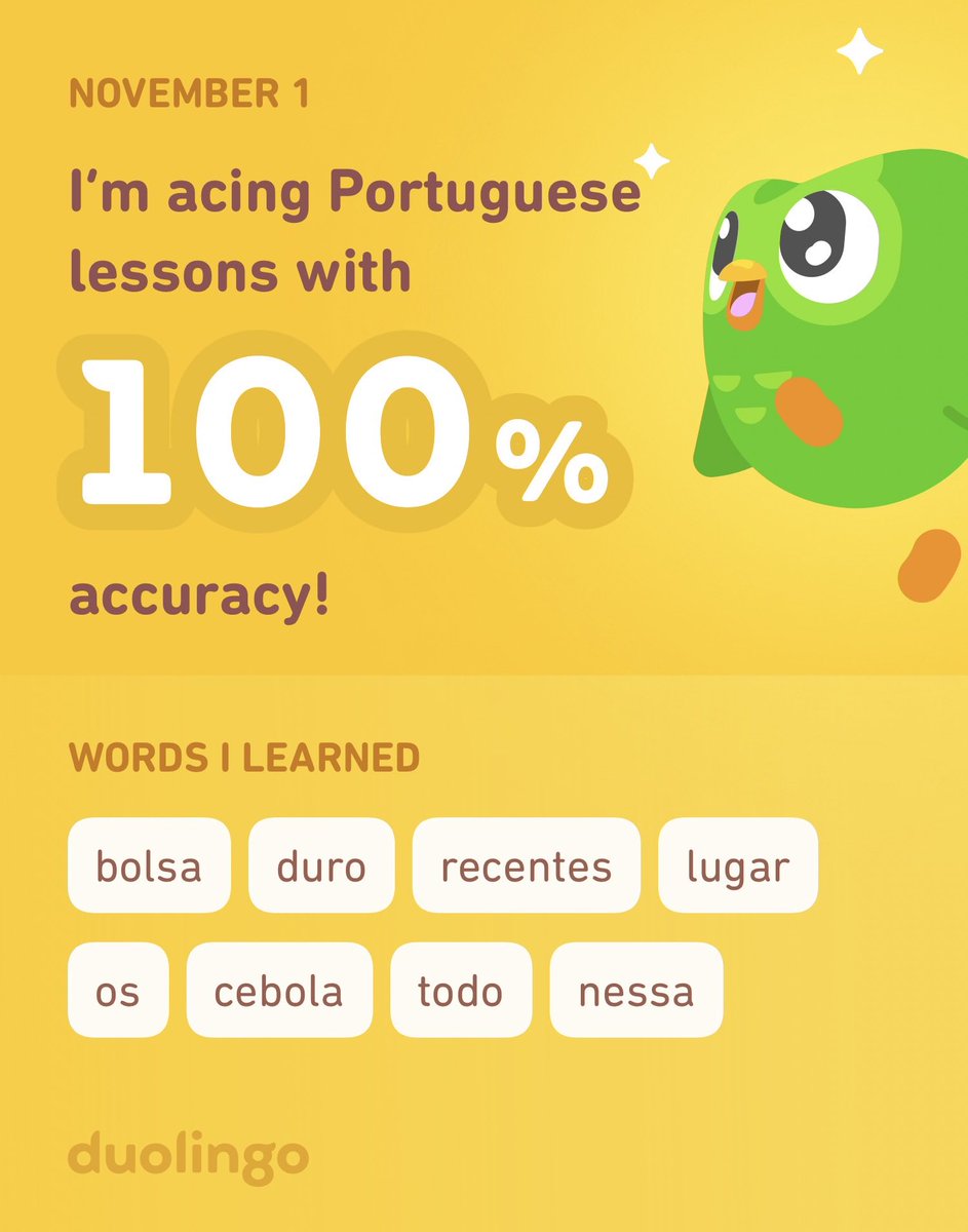 JamilaSahar's tweet photo. I’m learning Portuguese on Duolingo! It’s free, fun, and effective. https://t.co/JCPSilA8PF