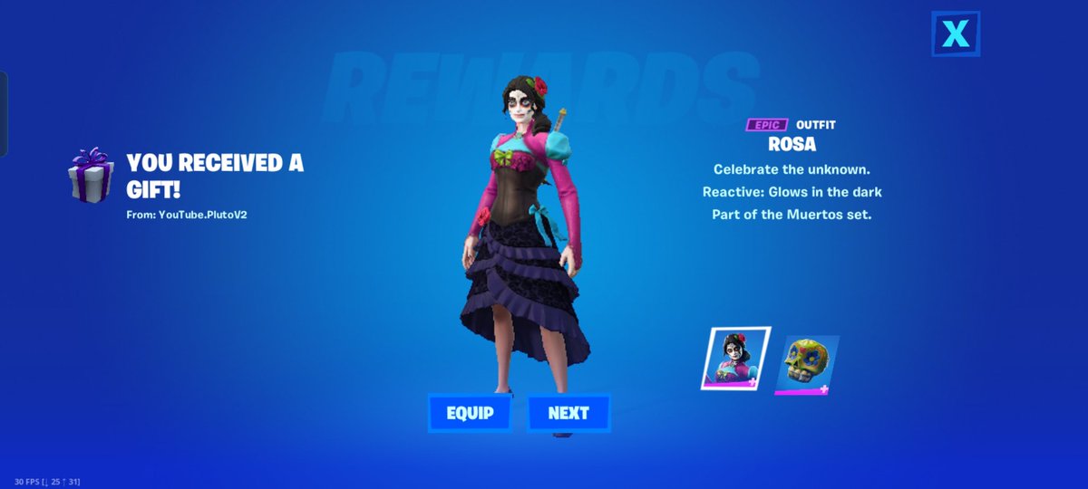vDarth_Bruce's tweet image. Vouch @FortnitePV2 @PV2Vouches THANK YOU SO MUCH PLUTO FOR ROSA&apos;S SKIN THAT I WON IN YOUR STREAM 💜💜💜 #PV2