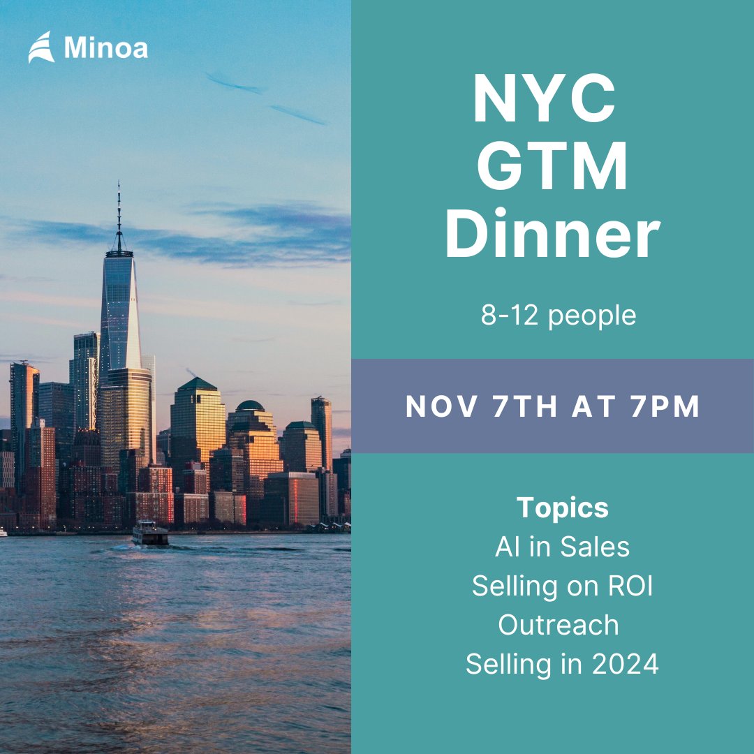 GTM folks in NYC - we're organizing a small dinner in the city next week Tuesday (Nov 7th) - sign up here or let me know in case you're interested in joining! 

lu.ma/tainnffj