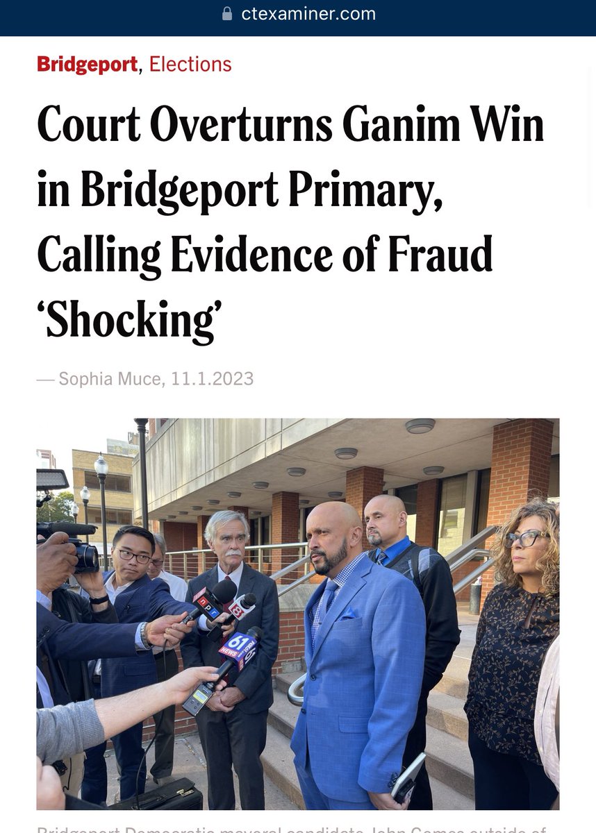 🚨 Judge Overturns Bridgeport Democrat Mayoral Primary Election, Calling Evidence of Fraud ‘Shocking’ “The volume of ballots so mishandled is such that it calls the result of the primary election into serious doubt and leaves the court unable to determine the legitimate result…