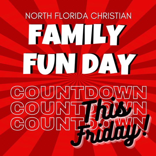 Happy Family Fun Day Week! The countdown is on… We can’t wait to see our NFC families, past and present, along with their friends and neighbors! Everyone is invited to join the fun THIS FRIDAY! 🎪🎟️🍿 We hope to see you Friday from 3:30-8:30 at Eagle Field!