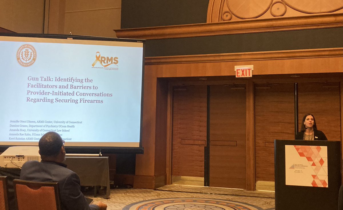 Assoc Director @JNecciDineen presents “Gun Talk” at the  National Research Conference for the Prevention of Firearm-Related Harms. The research, funded by @NJGVRC, explores why drs do/do not talk to patients about secure firearm storage.