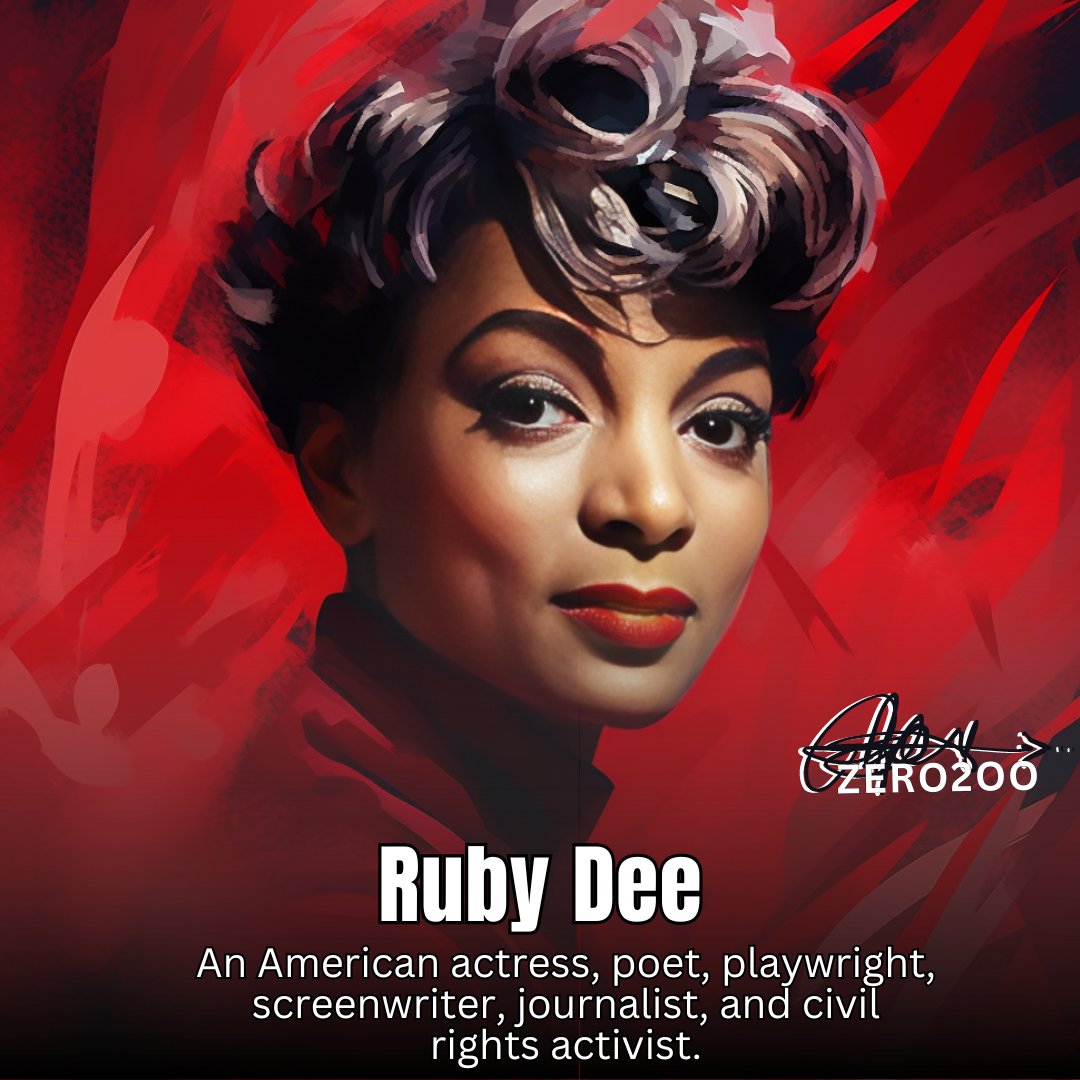 Day 269 - Today, we celebrate the remarkable Ruby Dee, an actress, poet, and fearless civil rights activist. Her legacy of art and advocacy continues to inspire change and touch our hearts. #LegendsInLivingColor #RubyDee