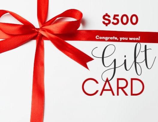 We decided to start our holiday gift giving a little early this year!  That’s right, everyone, you guessed it.  It’s giveaway time.  We are giving away $500 to one lucky winner to use on ANY items on our website.  That’s right, everyone, you can go on a shopping spree ON US.