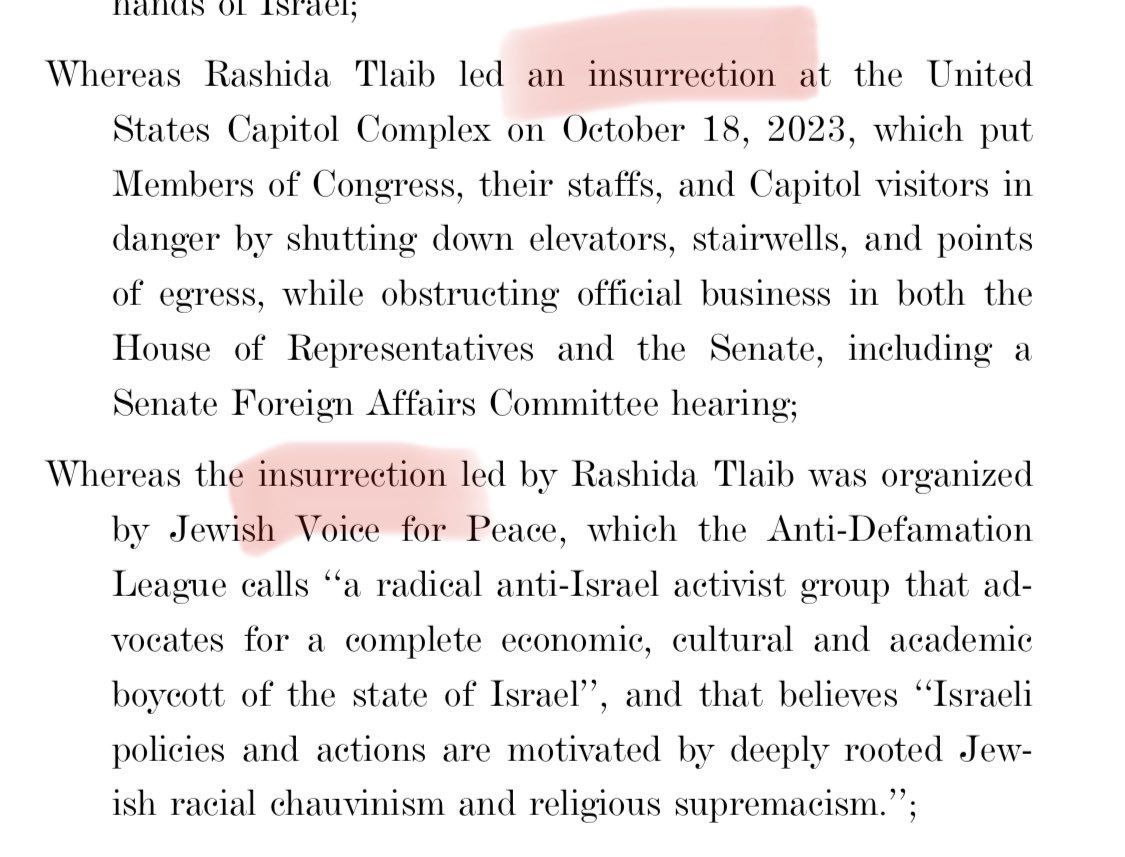 January 6 protestors were not insurrectionists, nor were those led by Rep. Tlaib. I voted to table a censure resolution of Rep Tlaib in part because it was modeled after legislation that condemned J6 protestors. Also: Free speech means protecting even the speech you don’t like.