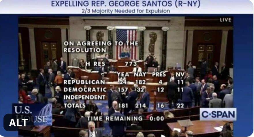 Who are the 32 Dems who voted against expelling Santos?
Hope they don’t need small donor cash!