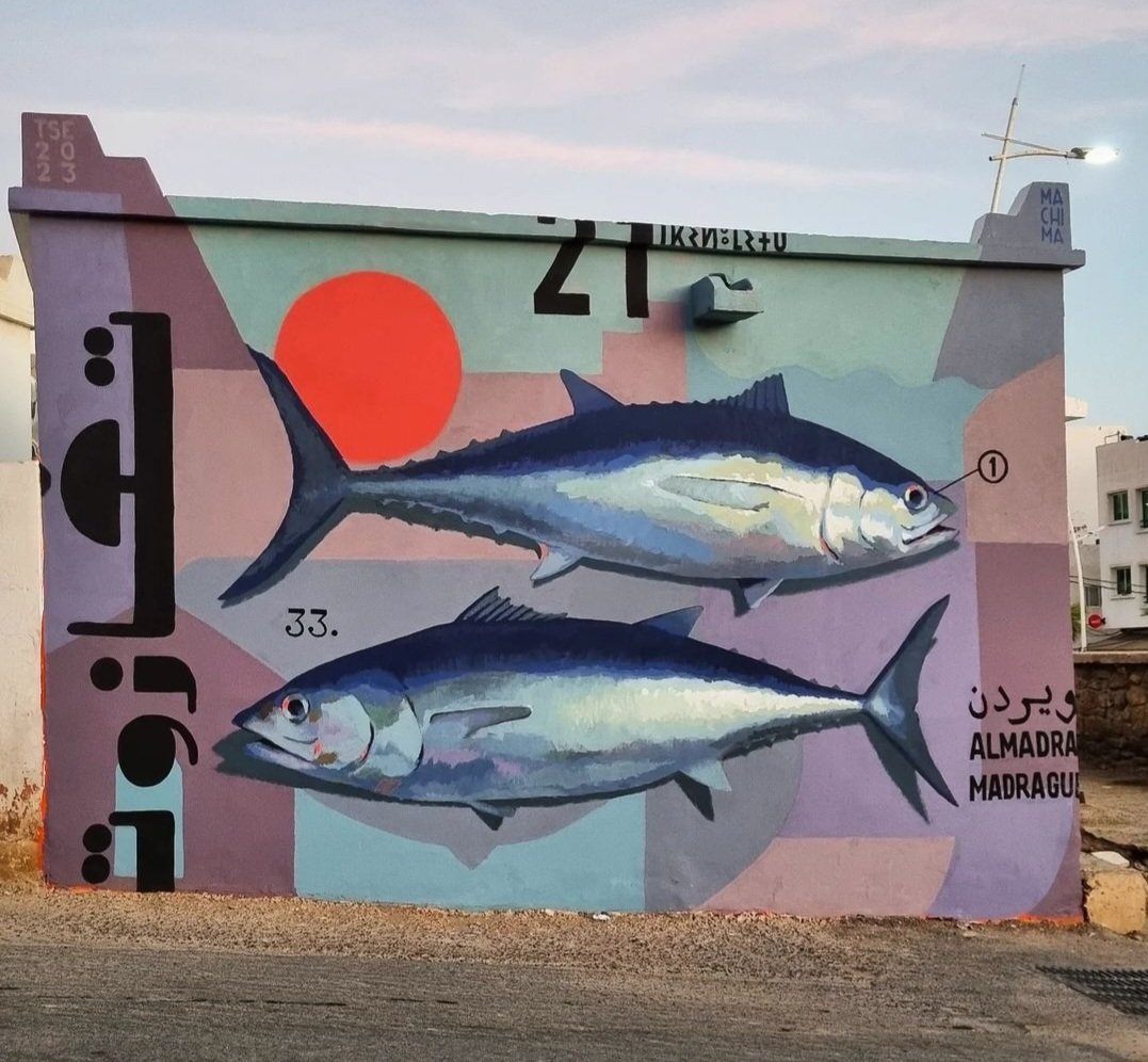 MolinaStreetArt's tweet photo. Art by Moroccan Machima in Taghazout, Morocco (2023) #machima #lamolinastreetart | photo via artist mysl .nl/yrTE https://t.co/ZRC6s2Tt84