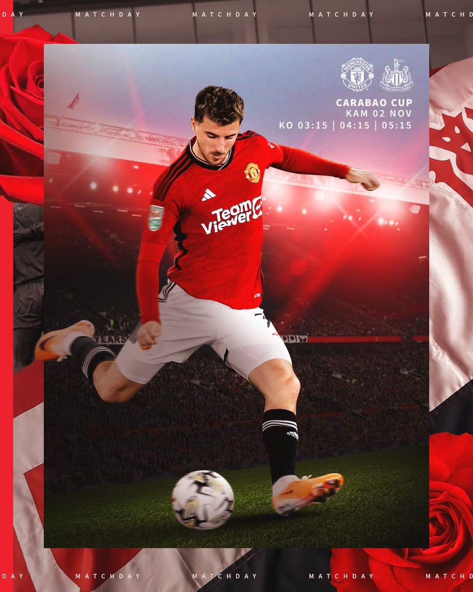 PANDHITADHYASA1's tweet photo. 🏆 Carabao [EFL] Cup 2023-2024, Round 16
⚽ Man United 🔴 ⚔️ New Castle United ⚪
🏟️ Old Trafford Stadium, 🏴󠁧󠁢󠁥󠁮󠁧󠁿
🕚 Kick Off 03.30 Wib
📅 Thursday, 02 October 2023
🖥️ Live MUTV
📡 Streaming BBC Sport

United Match Day 
United Derby 
#GGMU 🔴 💪
#KeepCalmAndStayPositive  🔴🤟
🫰🔴 💪 https://t.co/q0WBR8bXec