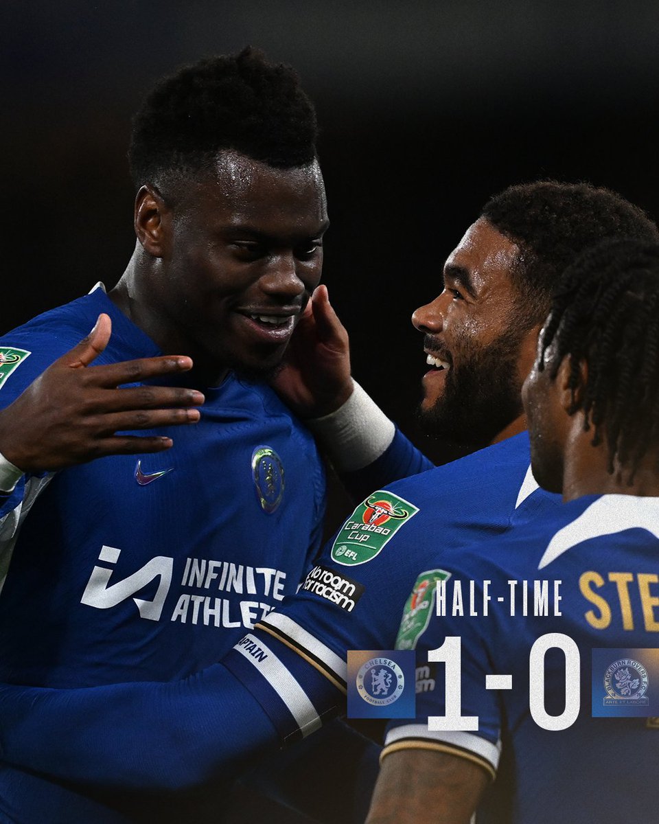 ChelseaFC's tweet photo. Ahead at the interval! 😁

#CarabaoCup https://t.co/4Lnp8QbIQp