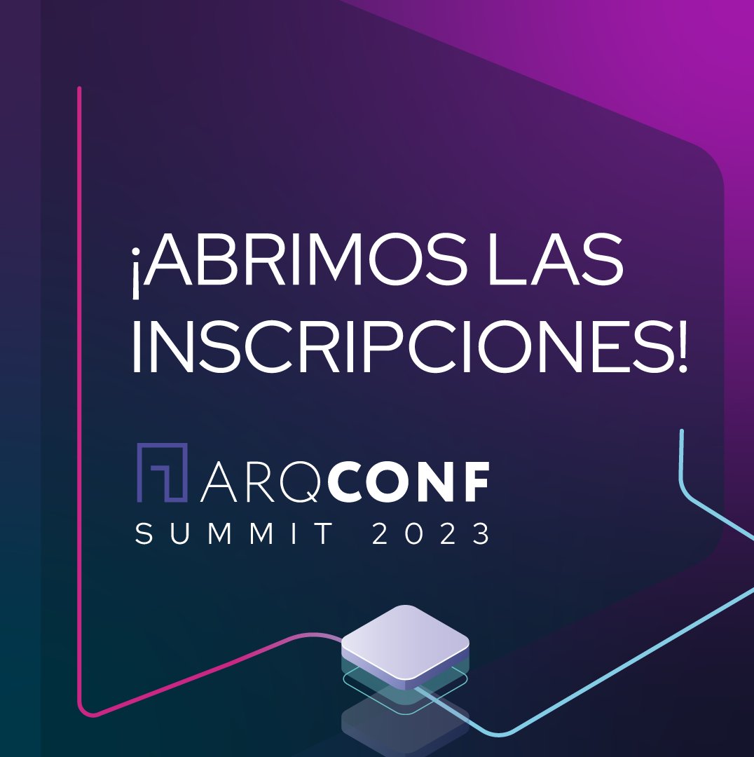 ArqConf's tweet image. BREAKING NEWS💥 ¡¡¡Ya están abiertas las inscripciones para ARQCONF 2023!!! No te quedes afuera del evento que reúne a la comunidad de Arquitectura IT más grande de Latinoamérica.

📢 Reservá tu lugar acá: bit.ly/3SEoP6P

#ARQCONF2023 #SOFTWAREARCH #TECNOLOGÍA
