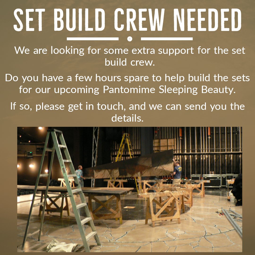 We're looking for some help over the coming months. 
Can you help us build the sets for Sleeping Beauty?
Please get in touch if you can.