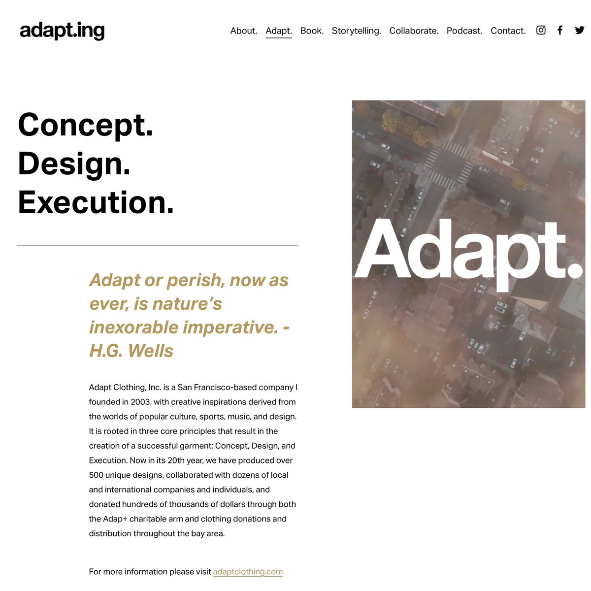 Adapt's tweet image. In partnership with Google Registry we are proud to launch the adapt.ing domain, a hub for the creative pursuits of the Adapt brand and its founder. Stay tuned for future updates as well as the relaunch of the Adapt Podcast.

#googleregistrypartner #goldblooded