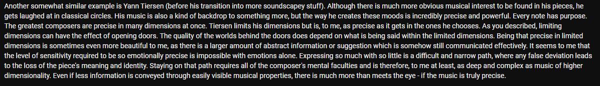 URedstone's tweet photo. Wrote a comment on David Bruce's latest video on Einaudi, thought it might be worth sharing.This type of thinking is completely absent from discourse in classical music composition(at least in Germany)and has recently helped me appreciate my older approaches to composition again. https://t.co/N1KlmVvahE