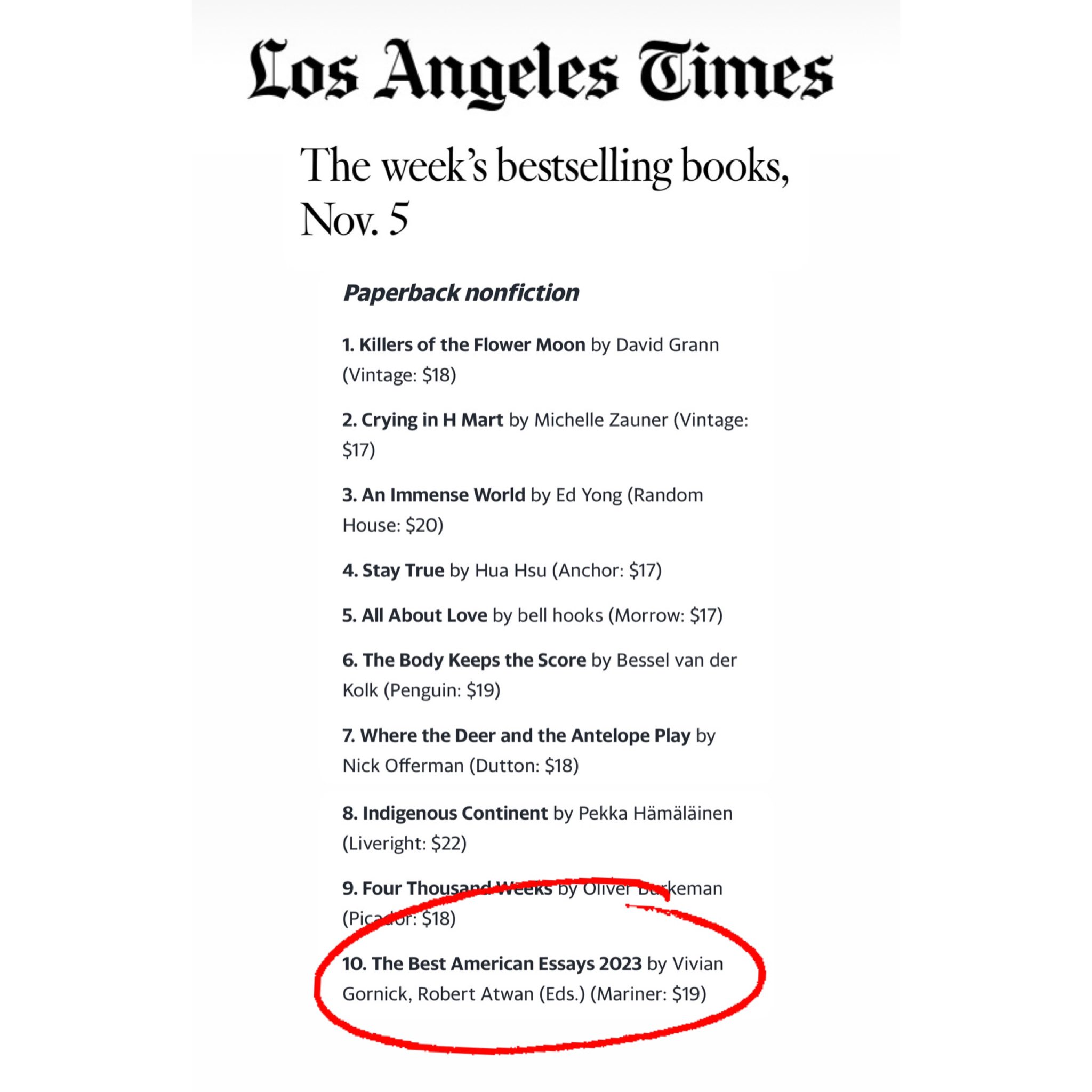 The week's bestselling books, Nov. 5 - Los Angeles Times