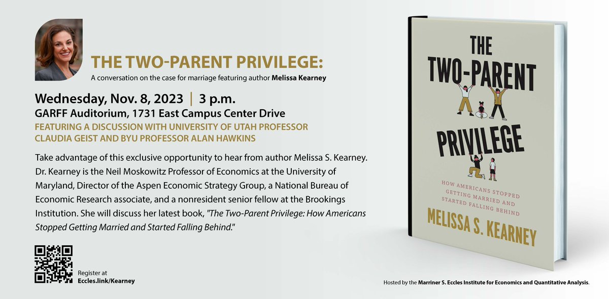 Join us for a conversation with Melissa Kearney, author of The Two Parent Privilege.